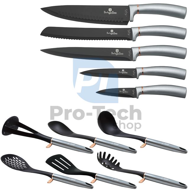 Комплект ножове и кухненски инструменти от неръждаема стомана от 12 части GREYROSE GOLD 19871