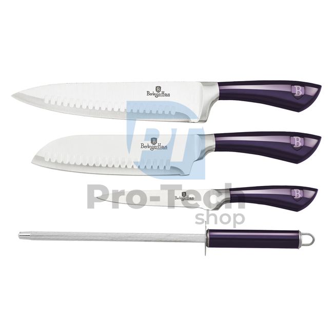 Комплект кухненски ножове от неръждаема стомана от 4 части PURPLE 20267