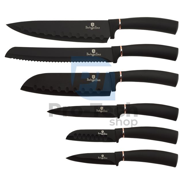 Комплект кухненски ножове от неръждаема стомана от 6 части BLACKROSE GOLD 19703
