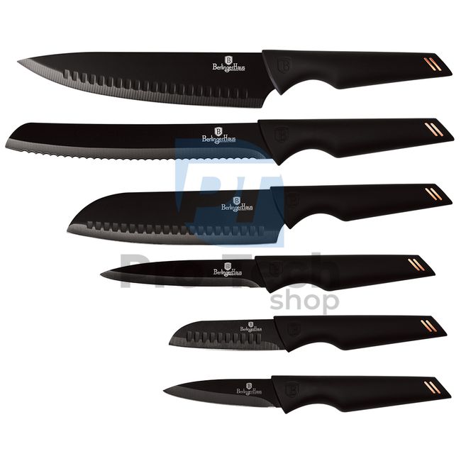 Комплект кухненски ножове от неръждаема стомана от 6 части BLACKROSE GOLD 19704
