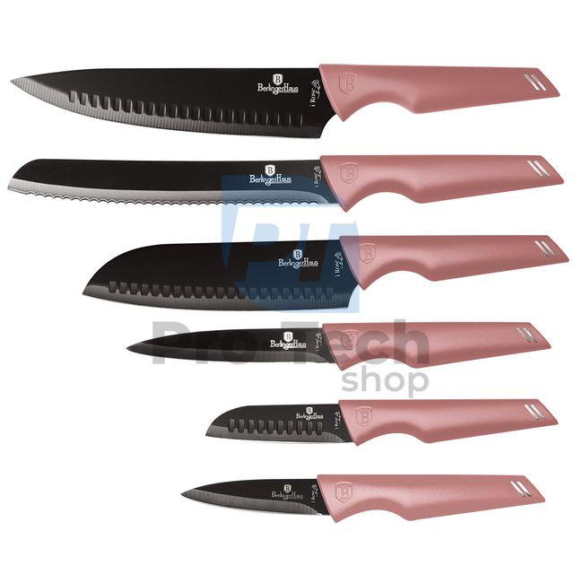 Комплект кухненски ножове от неръждаема стомана от 6 части PINK 19957