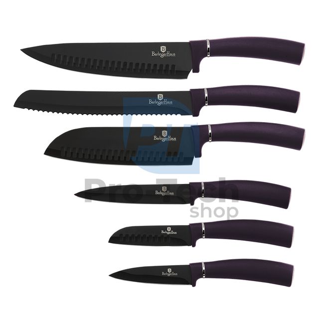 Комплект кухненски ножове от неръждаема стомана от 6 части PURPLE 20269