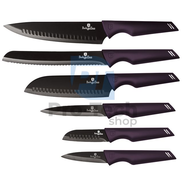 Комплект кухненски ножове от неръждаема стомана от 6 части PURPLE 20270