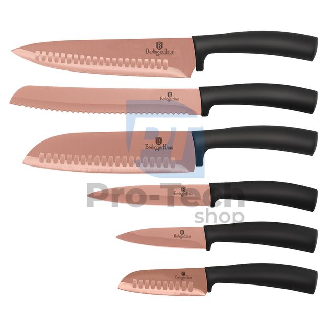 Комплект кухненски ножове от неръждаема стомана от 6 части ROSE GOLD 19699