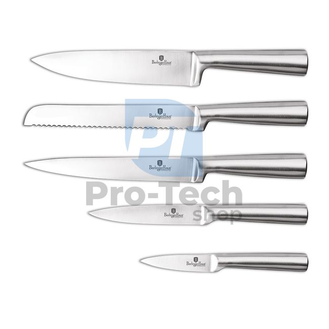 Комплект кухненски ножове от неръждаема стомана от 6 части с поставка AQUAMARINE 20071