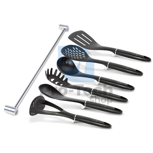 Комплект кухненски инструменти от 7 части с държач от неръждаема стомана BLACK 20512