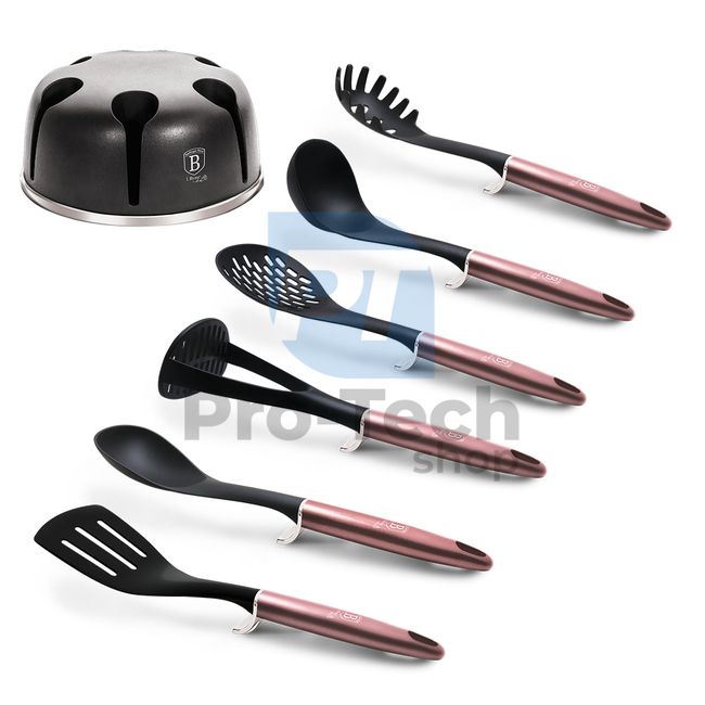 Комплект кухненски инструменти от 7 части с поставка PINK 19970