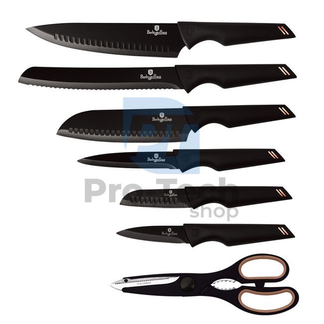 Комплект кухненски ножове от неръждаема стомана от 7 части BLACKROSE GOLD 19705