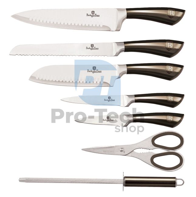 Комплект кухненски ножове от неръждаема стомана от 8 части с акрилна поставка BLACK 20375