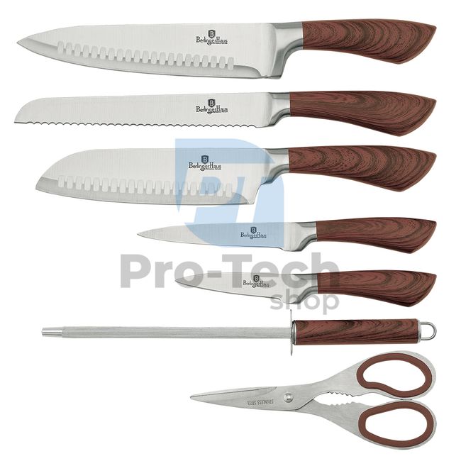 Комплект кухненски ножове от неръждаема стомана от 8 части с акрилна поставка ORIGINAL WOOD 20786