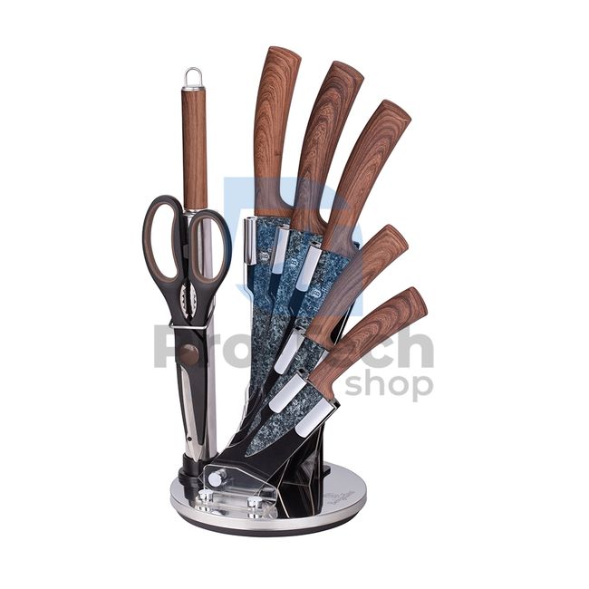 Комплект кухненски ножове от неръждаема стомана от 8 части с акрилна поставка ORIGINAL WOOD 20861