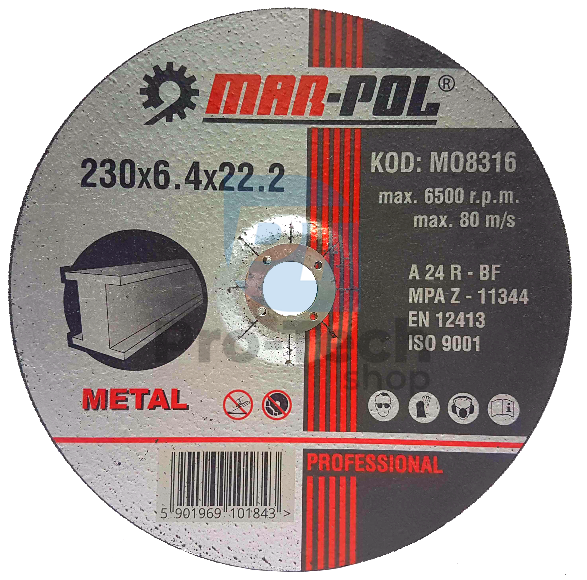 Шлифовъчен диск за метал 230x6,4x22,2мм 05443