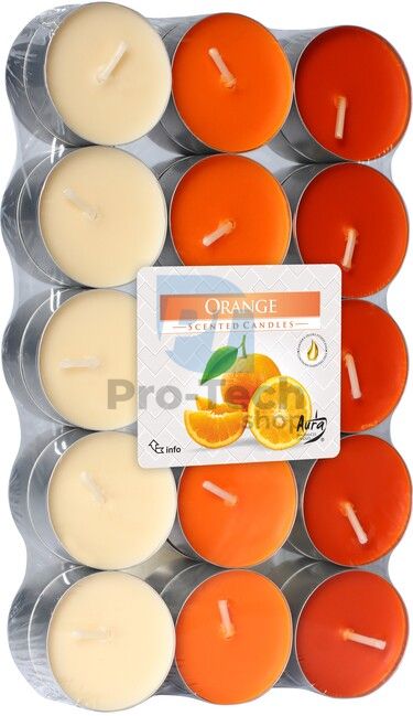 Чаени свещи оранжеви Linteo Satin AROMA 30 бр 30471