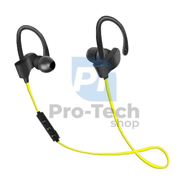 Bluetooth хендсфри спортно черно и жълто 72808