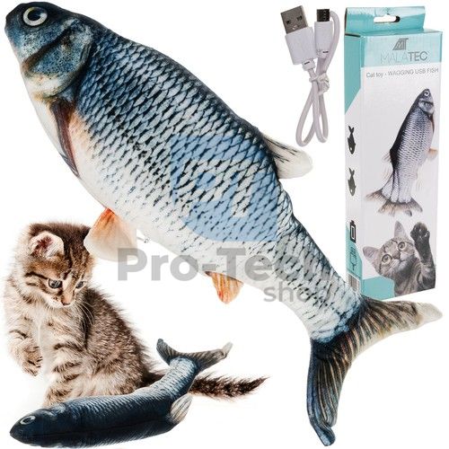 Играчка за котки скачаща рибка с USB 74340