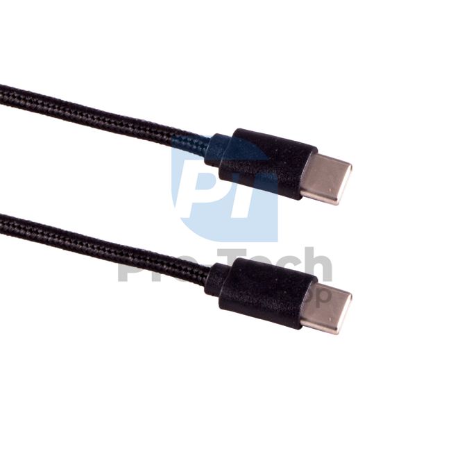 USB C - USB C 3.1 кабел 1 м черен с оплетка 72385