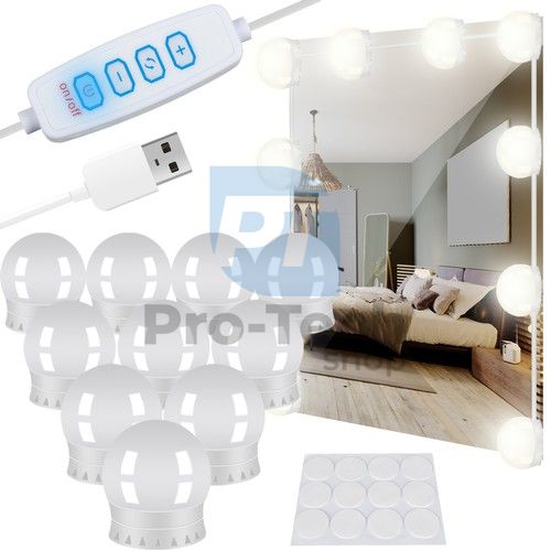 Светодиодни лампи за огледало/тоалетка 10 бр 74528