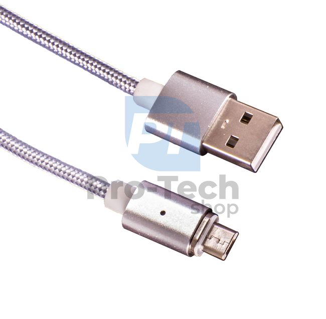Магнитен MicroUSB кабел A-B 1 м с оплетка 72387