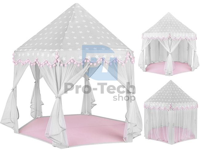 Детска палатка в сиво и розово Kruzzel 8772 75316