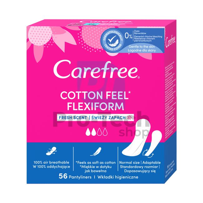 Дамски превръзки - интимни със свеж аромат Carefree Cotton Flexiform 56 бр. 30555