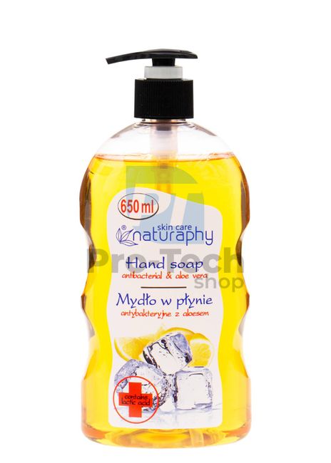 Антибактериален течен сапун с лимон и алое вера Naturaphy 650 мл 30017