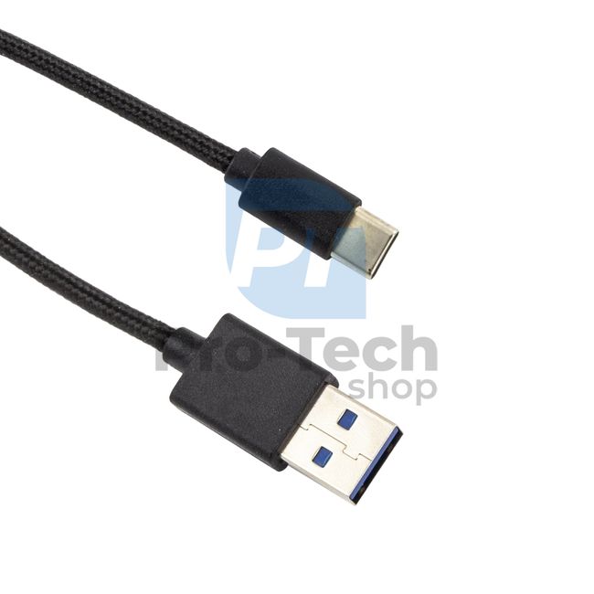 Кабел USB-C 3.0 1,5 м черен с оплетка 72379