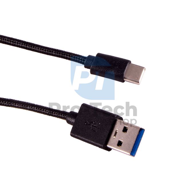 Кабел USB-C 3.0 1 м черен с оплетка 72375