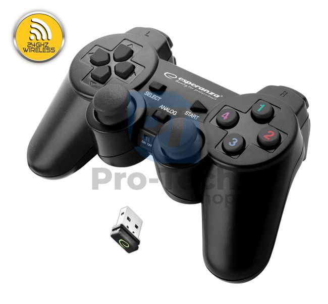 Вибриращ безжичен геймпад PC/PS3 USB GLADIATOR черен 72646