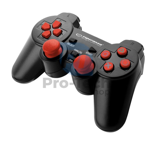 Вибриращ геймпад PC/PS3 USB TROOPER черно-червен 72643