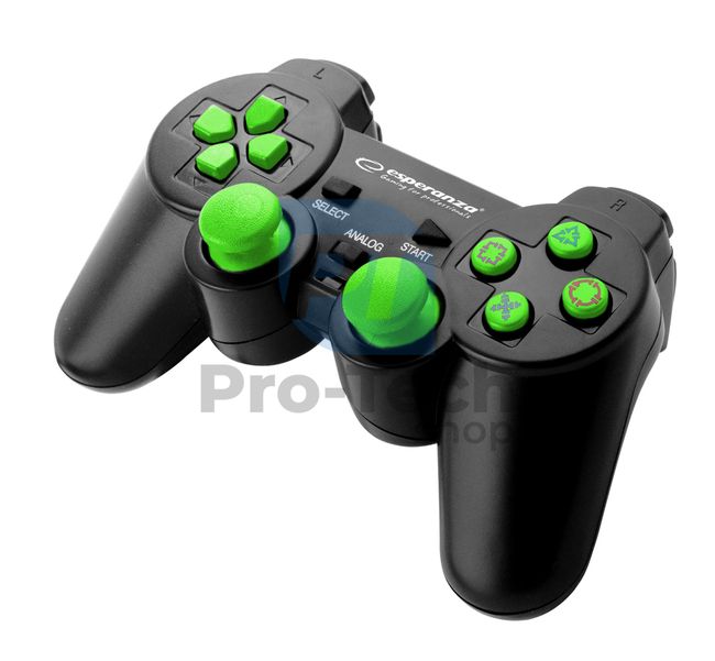 Вибриращ геймпад PC/PS3 USB TROOPER черно-зелен 72641