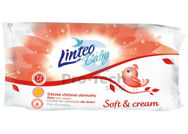 Linteo Бебешки меки и кремообразни мокри кърпички 72 бр. 30428