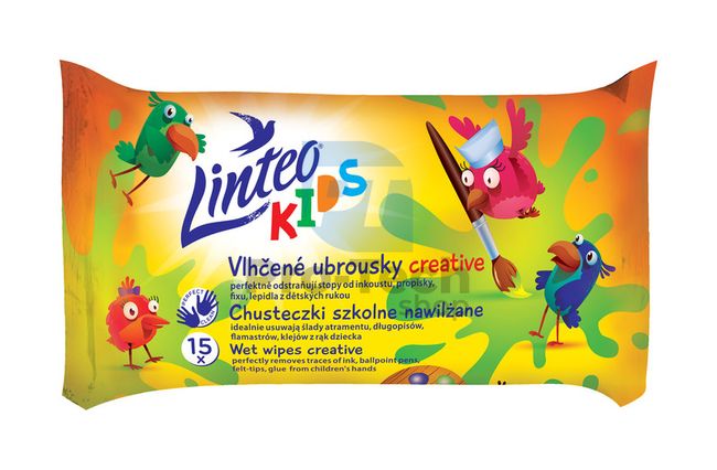 Linteo Детски мокри кърпички за училище 15 бр. 30433